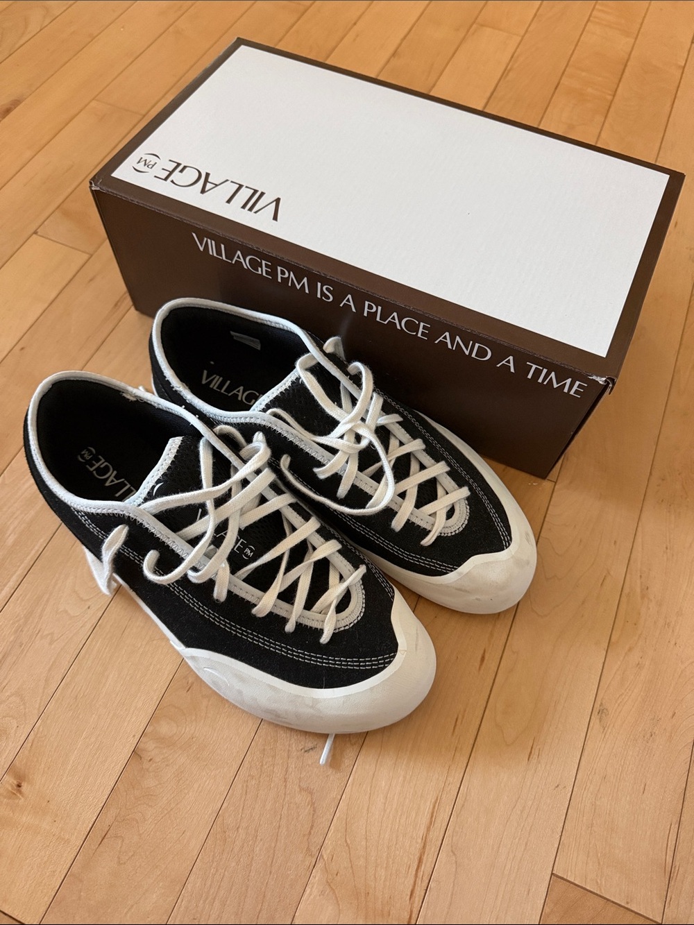 Villages 1.30PM Black & White Low Top Sneaker